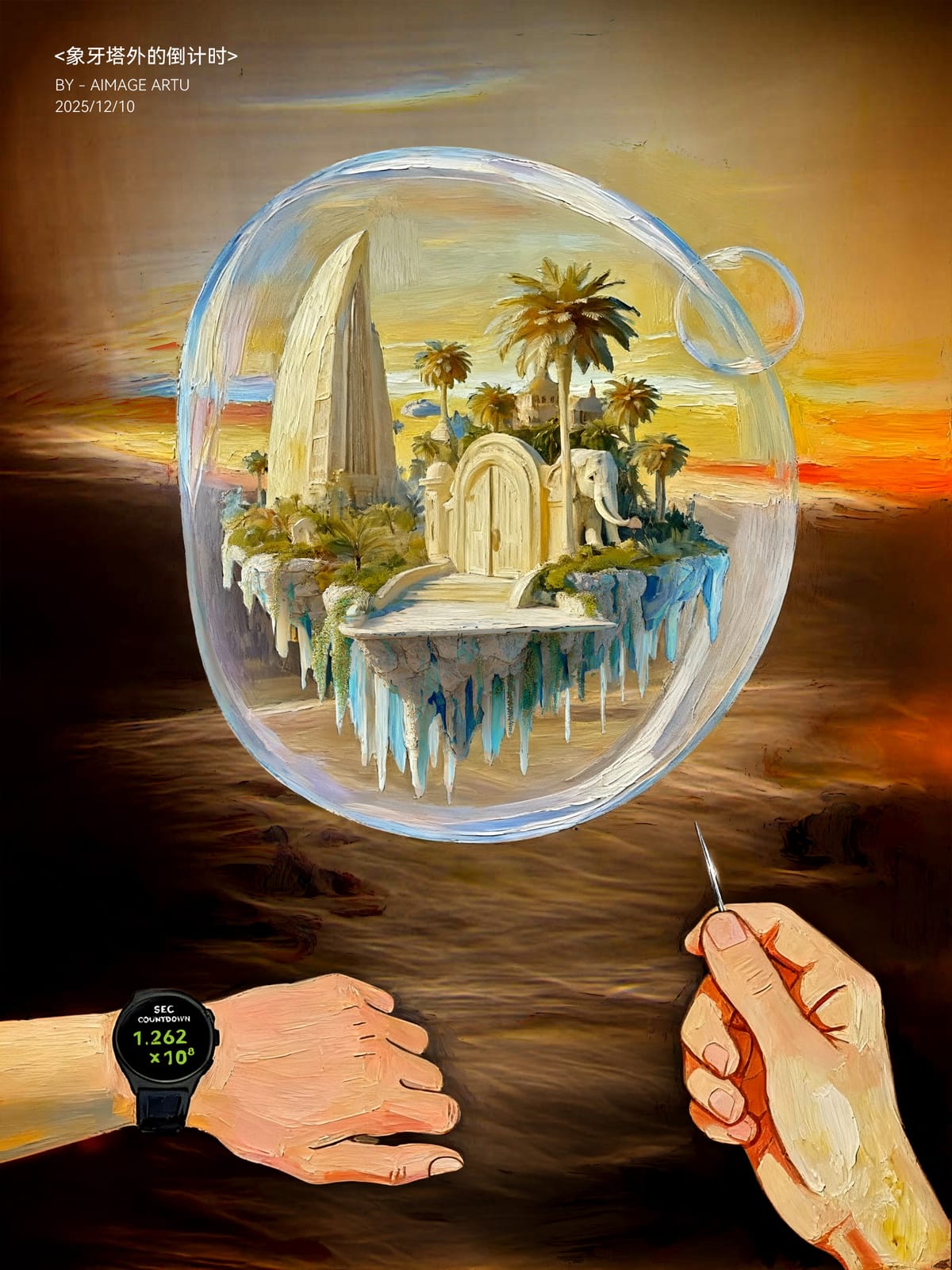 插画《象牙塔外的倒计时》