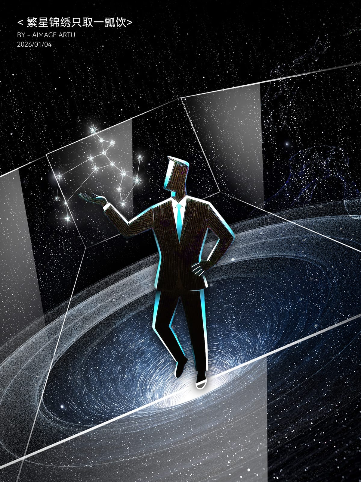 插画《繁星锦绣只取一瓢》