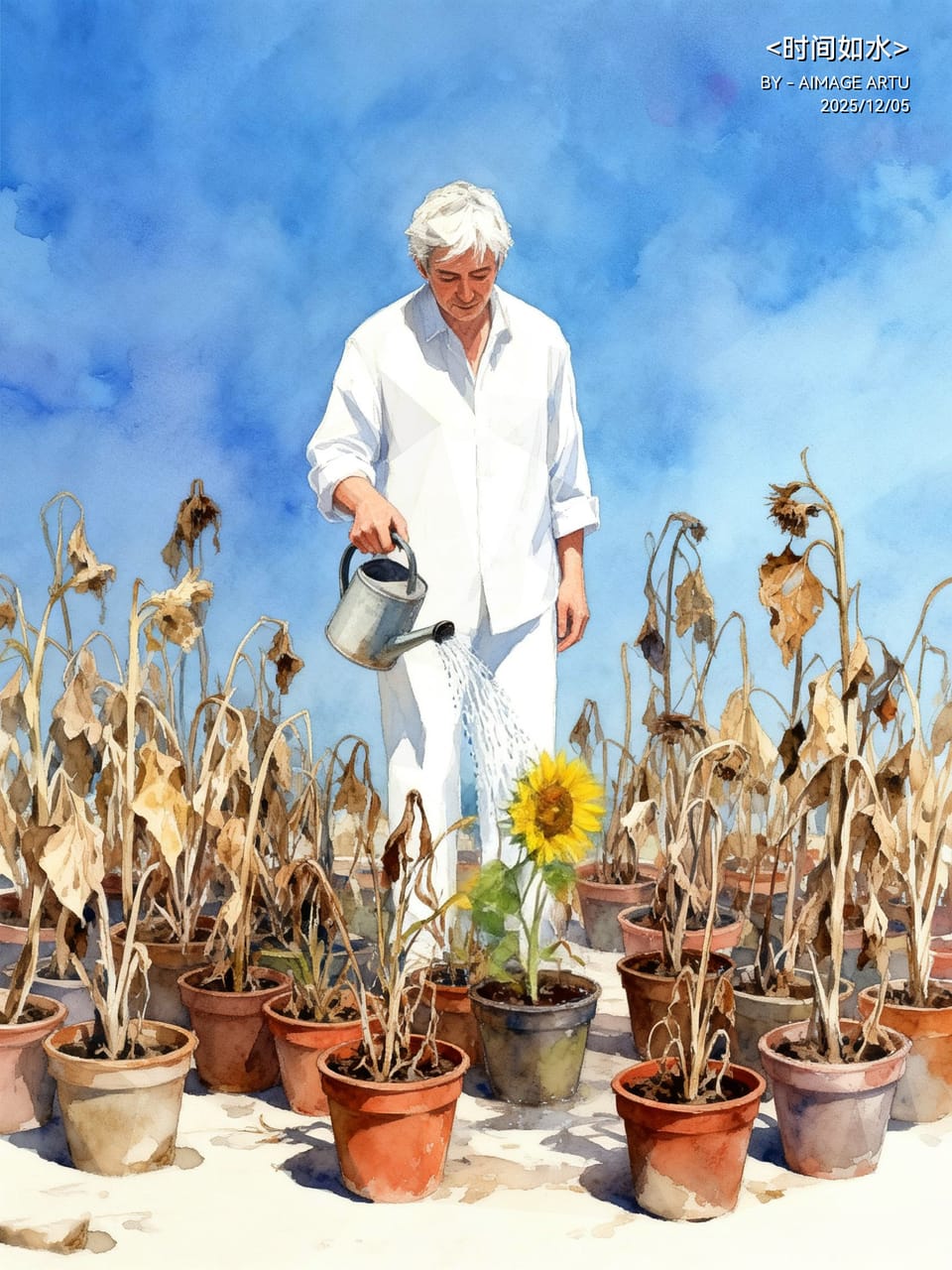 插画《时间如水》